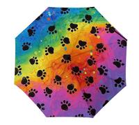 Anceky Ombrello Rainbow Paws piccolo, resistente ma leggero, portatile e pieghevole, antivento e durevole con impug di alta qualità.