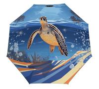 Anceky Ombrellone pieghevole piccolo a forma di tartaruga sulla spiaggia, antivento, da viaggio, leggero, piccolo e compatto, adatto per la tasca.