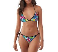 Anceky Pace e Amore Colorati Set Bikini a 2 Pezzi per Donna | Sfacciato, Sexy, con Allacciatura al Collo, a Triangolo, Costumi da Bagno, Carino, a Vita Bassa