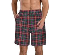 Anceky Pantaloncini da Uomo a Quadri Blu Navy e Verdi con Stampa Tartan da Caccia Clan Turnbull, Pantaloni Casual da Spiaggia, Costume da Bagno ad Asciugatura Rapida con Tasche