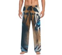 Anceky Pantaloni del pigiama da uomo con gatto del Bengala e occhi azzurri, pantaloni separati da uomo, pantaloni da salotto con tasche S
