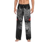 Anceky Pantaloni del pigiama Drago Nero Occhi Rossi per Uomo Pantaloni Separati da Uomo, Pantaloni da Lounge con Tasche S