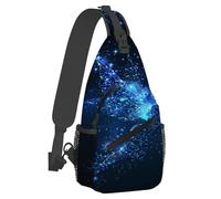 Anceky Piccolo zaino a tracolla per donna e uomo, modello Butterfly Galaxy Blue, leggero e casual, antifurto, per attività all'aperto, sport, escursionismo, viaggi, con tracolla regolabile.