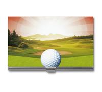 Anceky Porta biglietti da visita sottile per sport da golf, con nome, multi-portafoglio, porta carte di credito, per uomo e donna