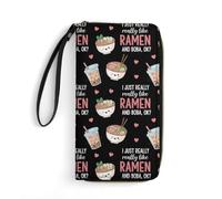 Anceky Portafogli alla moda, multifunzionali, leggeri, unisex, con manico, portapassaporto, mi piace molto il ramen
