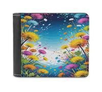 Anceky Portafogli bifold con piume colorate Portafogli eleganti da uomo con fessure, Portafogli per donna