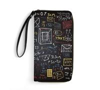 Anceky Portafogli da donna Portafoglio in pelle per donna con matematica e fisica Portafoglio sottile con tasca con cerniera Porta carte