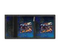 Anceky Portafoglio a tre ante Judo con bandiera americana vintage, con finestra per documenti, porta carte d'identità, portafoglio da viaggio, tasca con cerniera per monete