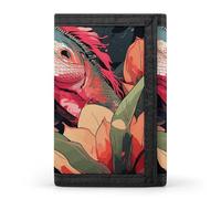 Anceky Portafoglio a tre ante Lizards And Plants da uomo - Sottile, 8 scomparti per carte, portamonete con cerniera, fermasoldi, scomparto
