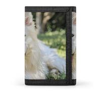 Anceky Portafoglio a tre ante Lying on The Grass da uomo - Sottile, 8 scomparti per carte, portamonete con cerniera, fermasoldi, scomparto