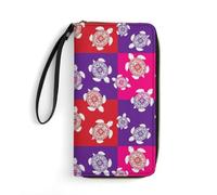 Anceky Portafoglio da donna con cinturino da polso, grande capacità, tasca con cerniera, perfetto per carte d'identità, tartaruga marina tribale