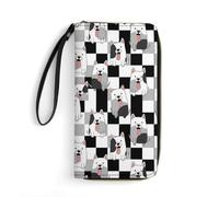 Anceky Portafoglio da donna, grande capacità, tasca con cerniera, perfetto per carte d'identità, a forma di cane da pastore inglese