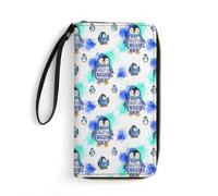 Anceky Portafoglio da donna, grande capacità, tasca con cerniera, perfetto per carte d'identità, come un simpatico pinguino