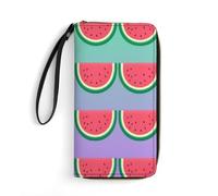 Anceky Portafoglio da donna, grande capacità, tasca con cerniera, perfetto per carte d'identità, motivo a angurie