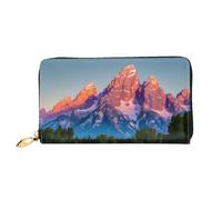 Anceky Portafoglio da donna in pelle con cerniera e stampa del parco nazionale del Grand Teton, per cellulare, carta di credito, denaro