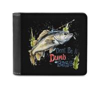Anceky Portafoglio da uomo Dont Be A Dumb Bass, sottile, bifold, tasca frontale con 6 finestre per documenti