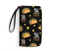 Anceky Portafoglio da uomo resistente all'acqua e ad alta capacità, sicuro e durevole, perfetto per i viaggi, Just Girl Who Loves Tacos