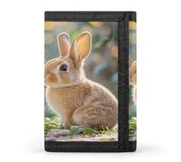 Anceky Portafoglio da uomo Two Little Cute Rabbits, extra capiente, sottile ed elegante, con finestra per documenti