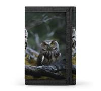 Anceky Portafoglio da uomo Wild Owl Birds, extra capiente, sottile ed elegante, con tre ante e finestra per documenti