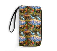 Anceky Portafoglio da viaggio in pelle Black Bears da donna, sicuro, resistente, capiente, essenziale per tutti i giorni