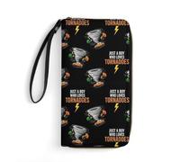 Anceky Portafoglio da viaggio Just A Boy Who Loves Tornado in pelle per donna, sicuro e durevole, ad alta capacità, essenziale per tutti i giorni