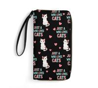 Anceky Portafoglio da viaggio per uomo e donna, interno multistrato, design portatile con cordino, ideale per le vacanze, Just Girl Who Loves Kawaii Kitten Cats