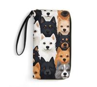 Anceky Portafoglio da viaggio per uomo e donna, interno multistrato, design portatile in corda, ideale per le vacanze, Old English Dogs