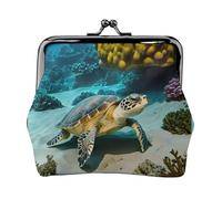 Anceky Portafoglio da viaggio piccolo con stampa di tartarughe marine, borsa compatta per avventure in campeggio e battute di pesca