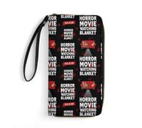Anceky Portafoglio in pelle alla moda da uomo con motivo a coperta per guardare film horror, sicuro e durevole, ad alta capacità, ottimo per i viaggi