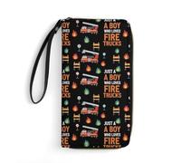 Anceky Portafoglio in pelle alla moda da uomo Just A Boy Who Loves Fire Trucks, sicuro e durevole, ad alta capacità, ideale per i viaggi