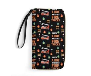 Anceky Portafoglio in pelle alla moda da uomo Just A Boy Who Loves Fire Trucks, sicuro e durevole, ad alta capacità, ideale per i viaggi