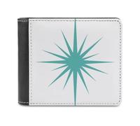 Anceky Portafoglio in pelle alla moda retrò moderno di metà secolo, con un solo lato, color turchese e blu