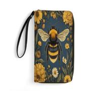 Anceky Portafoglio in pelle Bee Among Flowers per donna con cinturino da polso, pochette da donna per monete, smartphone