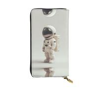 Anceky Portafoglio in pelle con cerniera Lonely Astronaut, pochette lunga 7,5 * 4,1 pollici, scomparti multipli e grande capacità