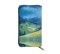 Anceky Portafoglio in pelle con cerniera Peak Line, pochette lunga 7,5 * 4,1 pollici, scomparti multipli e grande capacità