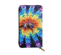 Anceky Portafoglio in pelle da donna - Portamonete con stampe stile tie-dye Exotic Tribe, porta carte da viaggio, borsa con cerniera, borsa per cellulare