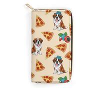 Anceky Portafoglio in pelle liscia con cerniera, razza di cane San Bernardo, design resistente all'acqua e di grande capacità, borsa portatile per uso quotidiano da uomo e da donna