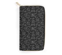 Anceky Portafoglio in pelle per accessori da viaggio, formula matematica, equazione, nero, grande capacità, design con cerniera, borsa portatile per contanti, carte e oggetti essenziali quotidiani