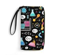 Anceky Portafoglio in pelle per donna, grande capacità, chiusura con cerniera, tasche multiple, essenziale per i viaggi, matematica e scienze ElementsArt