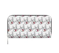 Anceky Portafoglio in pelle PU con scritta Ti amo in ASL Cuore di San Valentino, per donne e uomini, porta carte di credito, pochette lunga con cerniera.