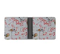 Anceky Portafoglio in pelle squisito e compatto con carte da gioco sparse, portamonete portatile per uso esterno