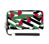 Anceky Portafoglio lungo da uomo con bandiera palestinese, classico, da donna, resistente, di grande capacità, sottile, elegante, novità