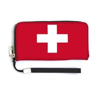 Anceky Portafoglio lungo da uomo con bandiera svizzera, classico, da donna, resistente, di grande capacità, sottile, elegante, novità