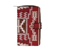 Anceky Portafoglio multifunzionale portatile in pelle di grande capacità Native American Storm