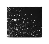 Anceky Portafoglio porta carte porta monete da uomo con stampa glitterata nera e bianca, per l'uso quotidiano e che si adatta facilmente a qualsiasi tasca.