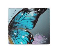 Anceky Portafoglio porta carte porta monete da uomo, splendido portafoglio stampato con farfalle, per l'uso quotidiano e che si adatta facilmente a qualsiasi tasca.