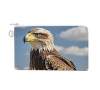 Anceky Portafoglio portamonete in tela A Lone Eagle, grazioso portamonete, piccola borsa portaoggetti con cerniera