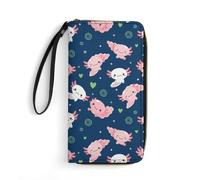Anceky Portafoglio portatile con stampa in corda per donna, interno multistrato, resistente all'acqua, ideale per le vacanze, simpatico amore Axolotl