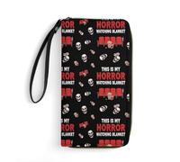 Anceky Portafoglio portatile con stampa in corda per donna, interno multistrato, resistente all'acqua, ideale per le vacanze, coperta per guardare film horror