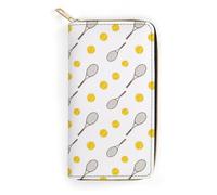 Anceky Portafoglio portatile in pelle per adulti con tasche per documenti d'identità, grande capacità, multi-slot per carte, borsa leggera per accessori da viaggio, racchette e palline da tennis